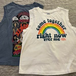 Two women’s band tees Zeppelin & Lennon / McCarthy